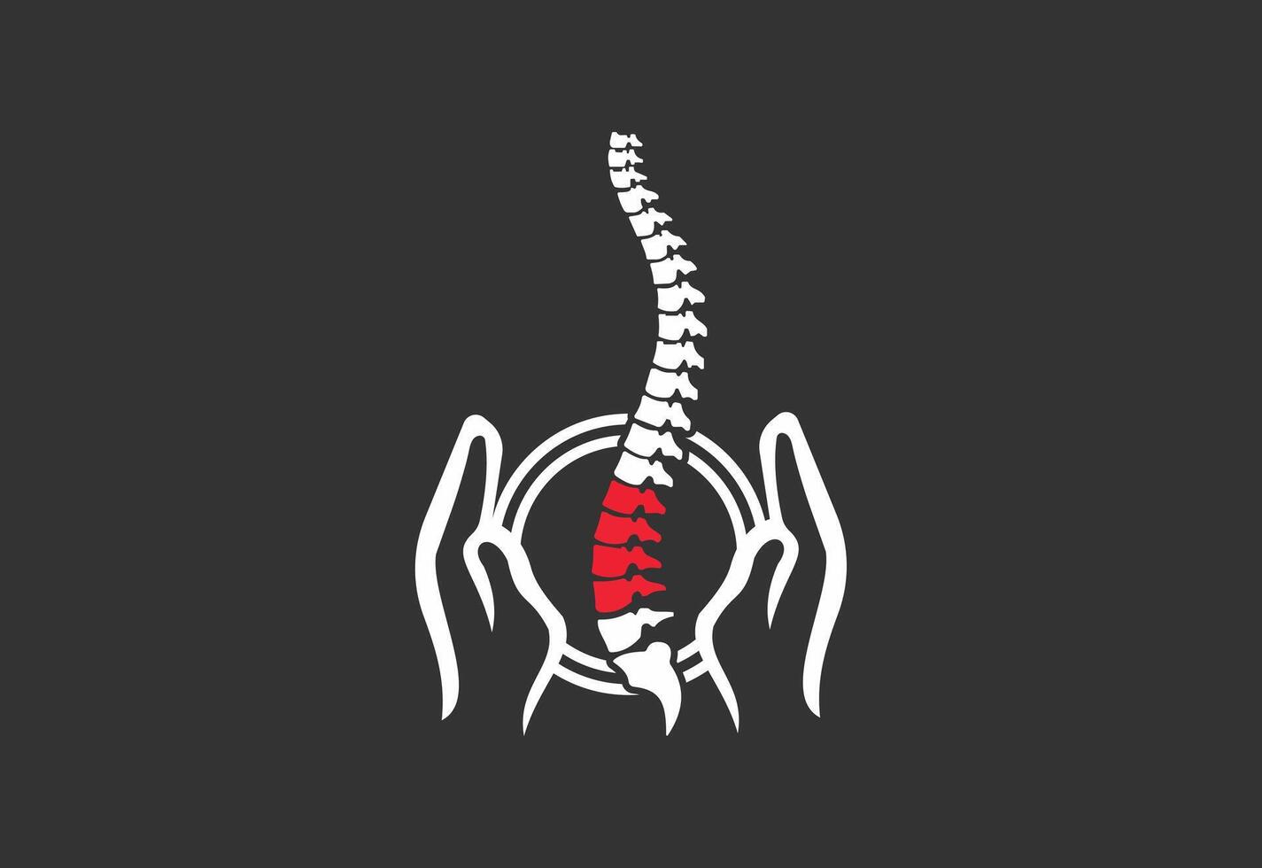 Sciatica line and solid icon, Human diseases concept, Sciatica Back Pain sign on black background. vector