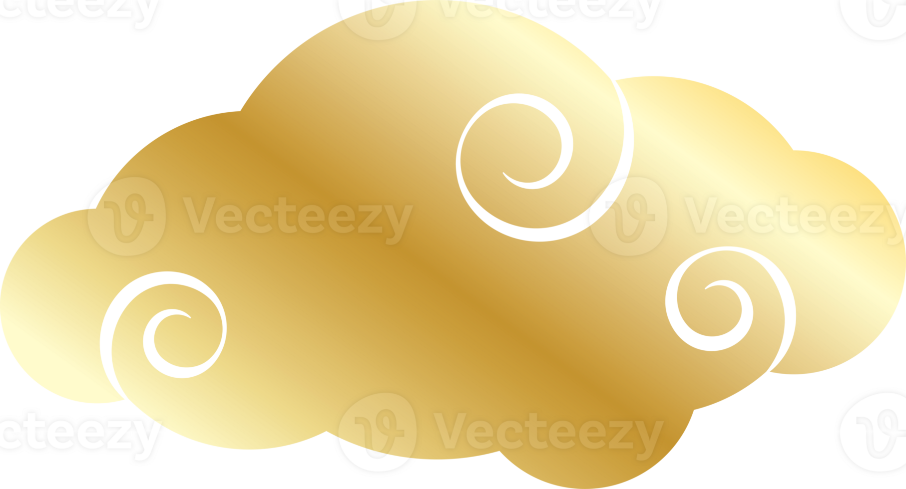 Golden Simple Cloud Transparent Background png