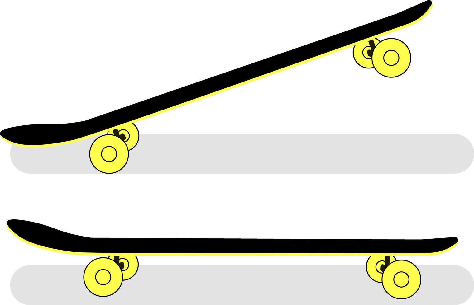 Skateboard Side and Tilted View Set vector