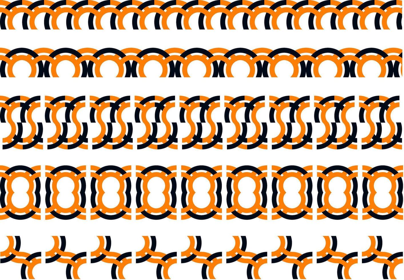 Seamless Pattern Borders in Abstract Curves vector
