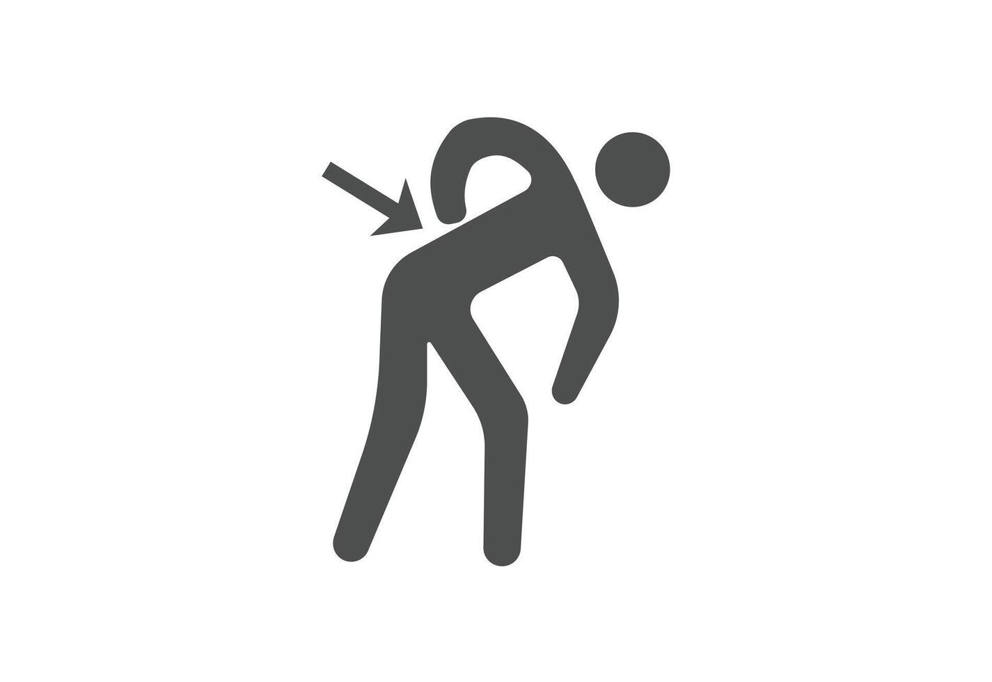 Sciatica line and solid icon, Human diseases concept, Sciatica Back Pain sign on white background. vector