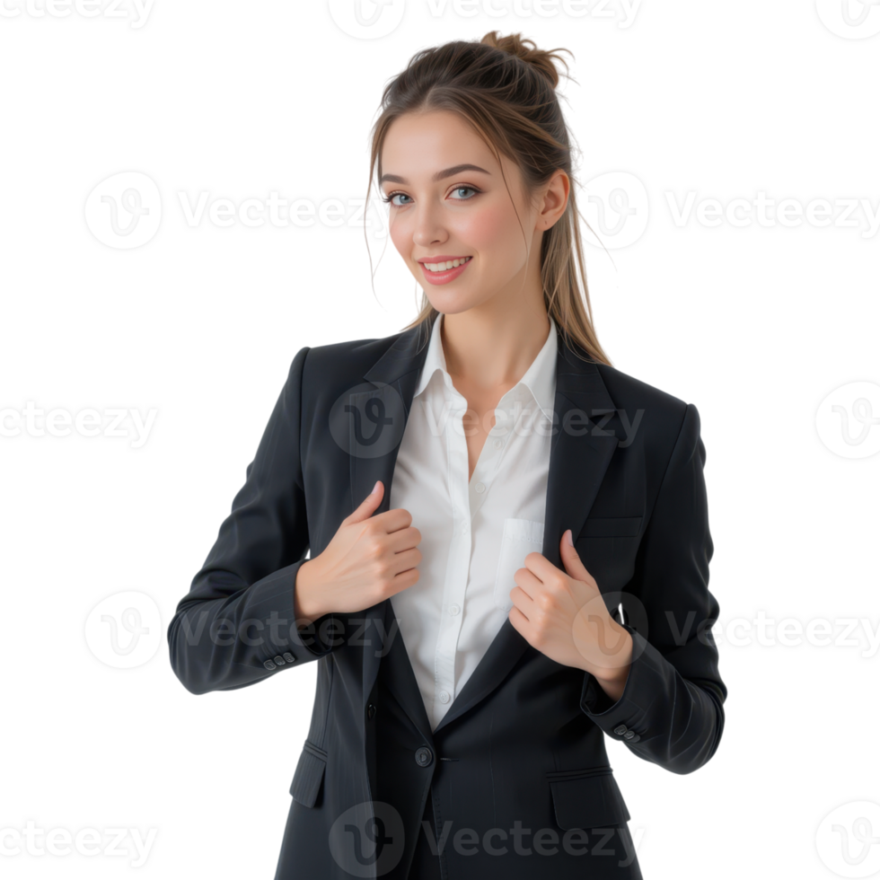 Confident Businesswoman in Suit Smiling for Professional Portrait png