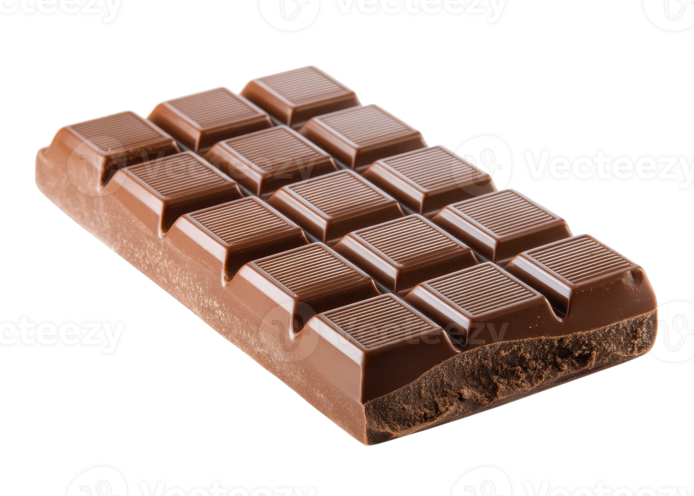 Milk chocolate bar isolated on transparent background. Sweet, Dessert, Snack. png
