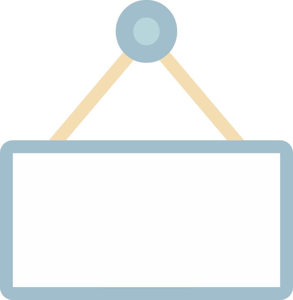 blank notice signboard board hanging on nail illustration. Fit for information announcement or advertisement. vector