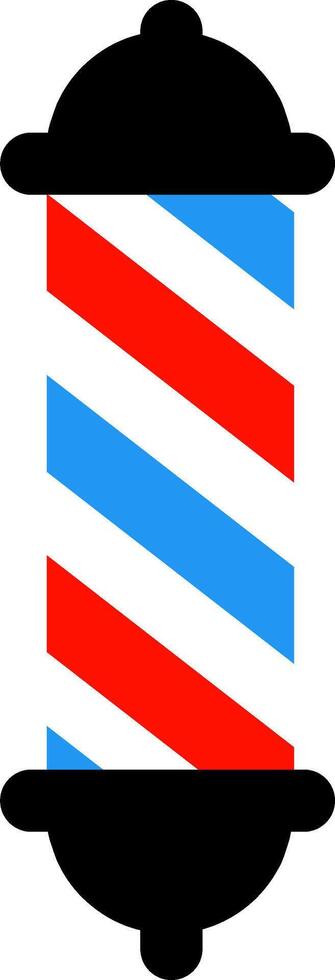 Barbershop barber pole neon lamp haircut hairdressing icon logo illustration. Flat color design. Perfect for barbershop signs or symbol. vector