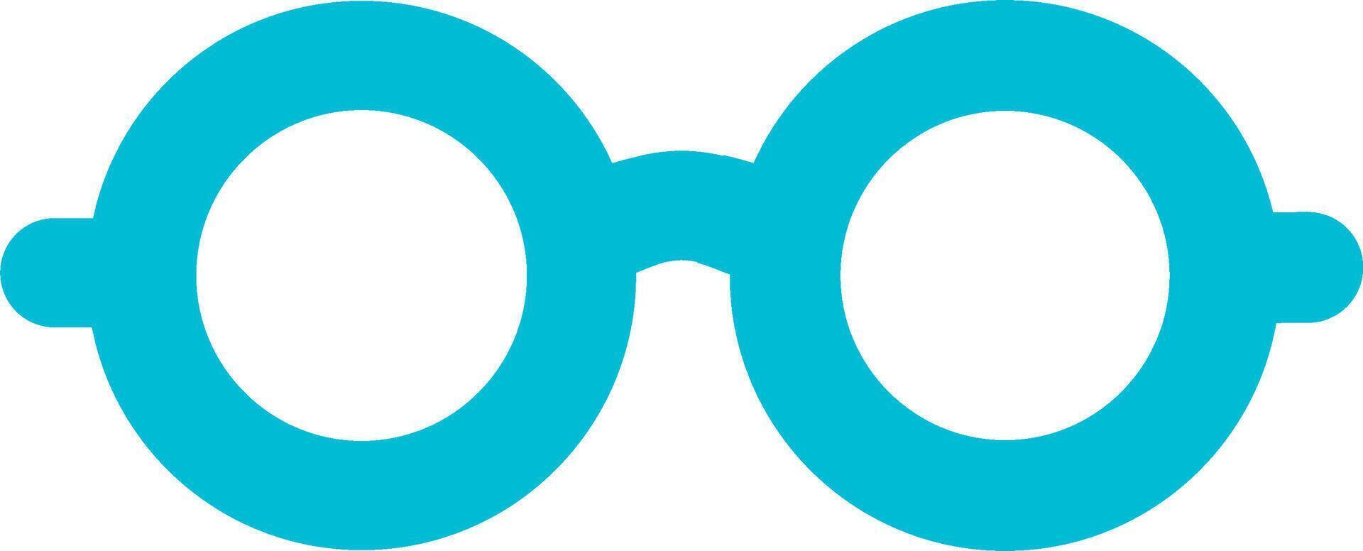 Round glasses or reading eyeglasses blue line art icon. Perfect for apps and websites. vector