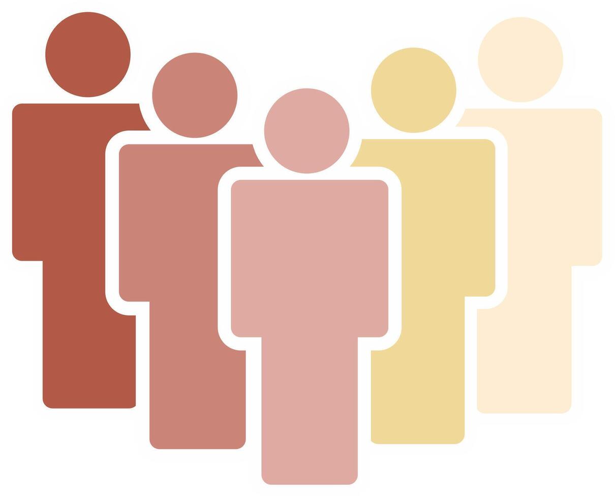 Multi ethnic Group of People icon. Fit for equality and diversity campaign. vector