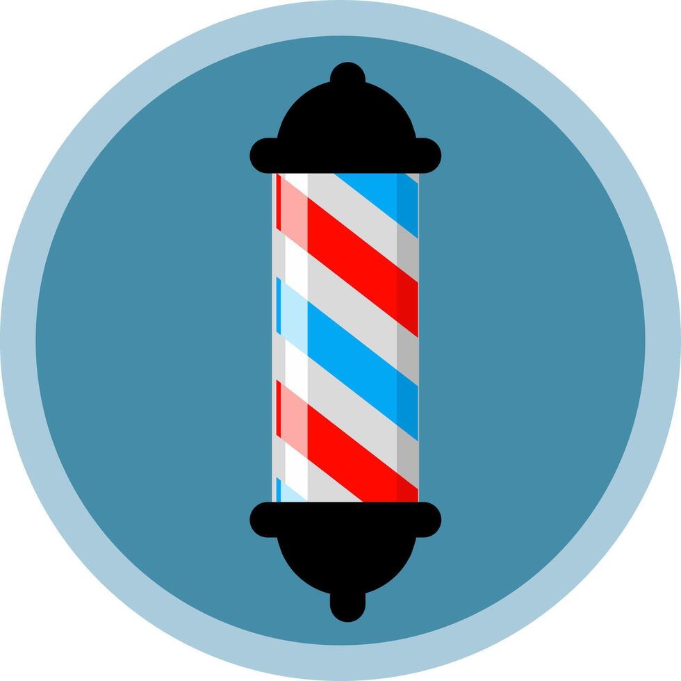 Barbershop barber pole neon lamp haircut hairdressing icon logo illustration. Flat color design. Perfect for barbershop signs or symbol vector