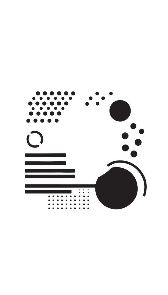 A black and white illustration of a circle and a dot vector