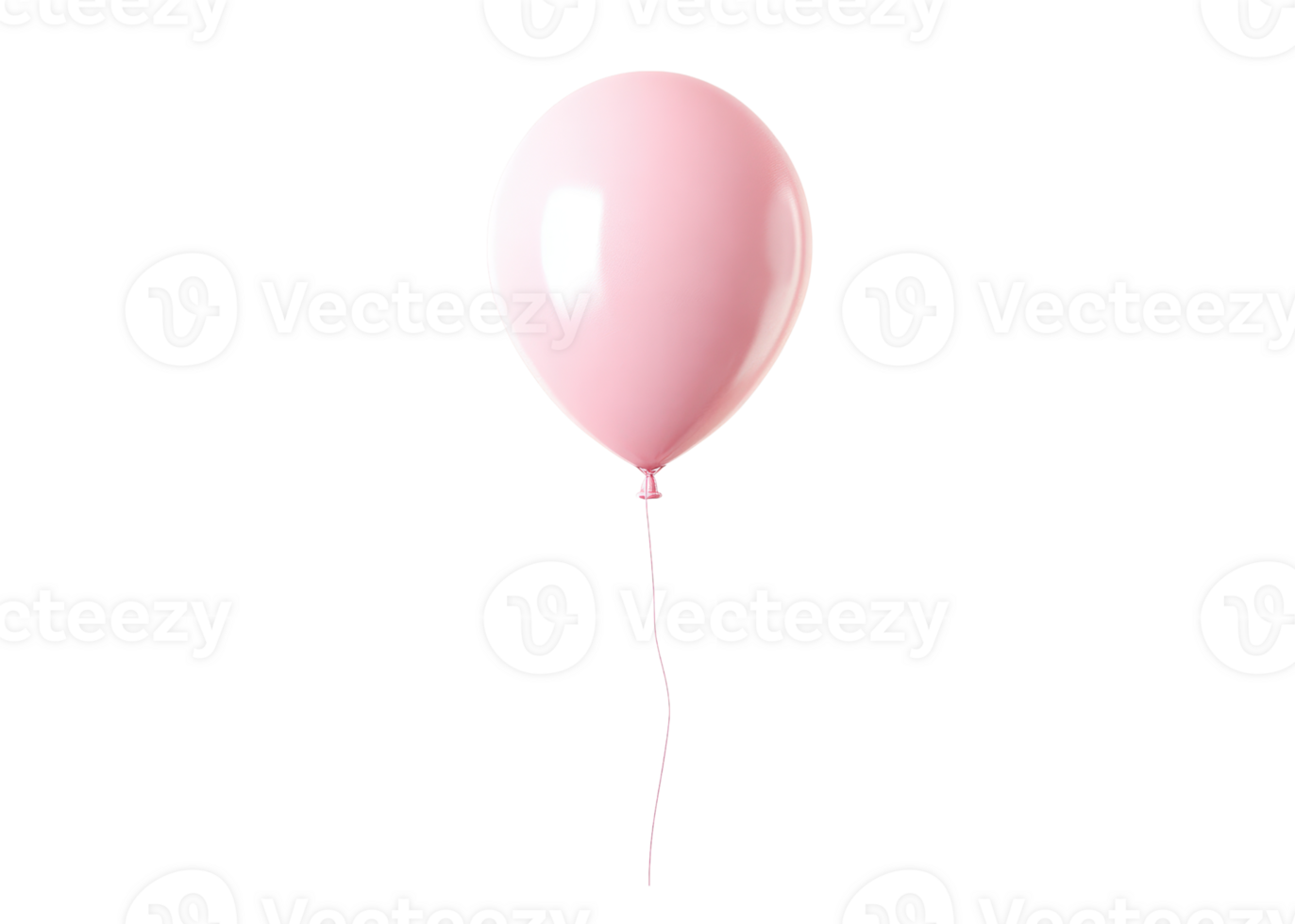 Pink balloon with string isolated on transparent background. Party, celebration, decoration. png
