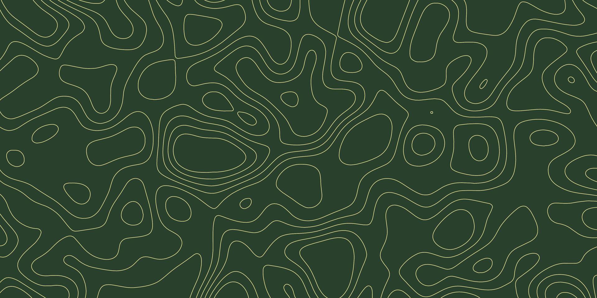 Abstract topographic patterns display fluid lines and shapes on a deep green background vector