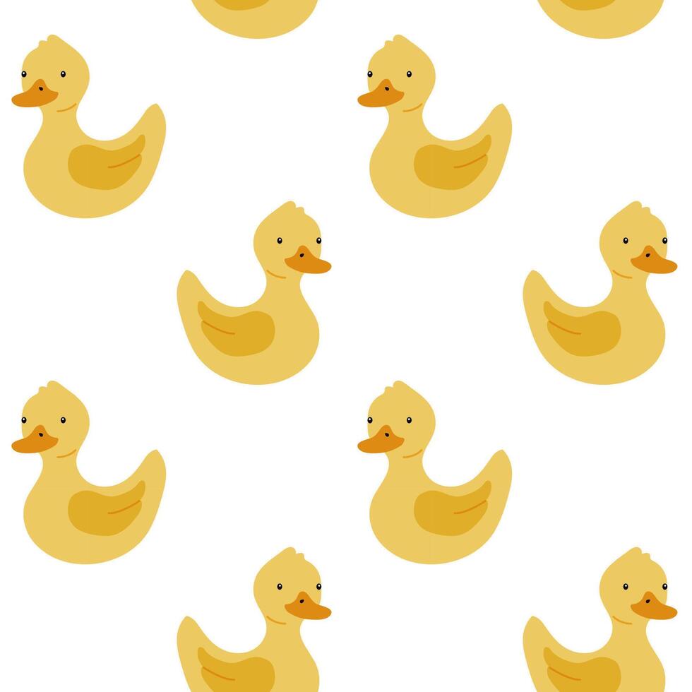 Cute yellow ducklings pattern on a white background perfect for various design projects vector