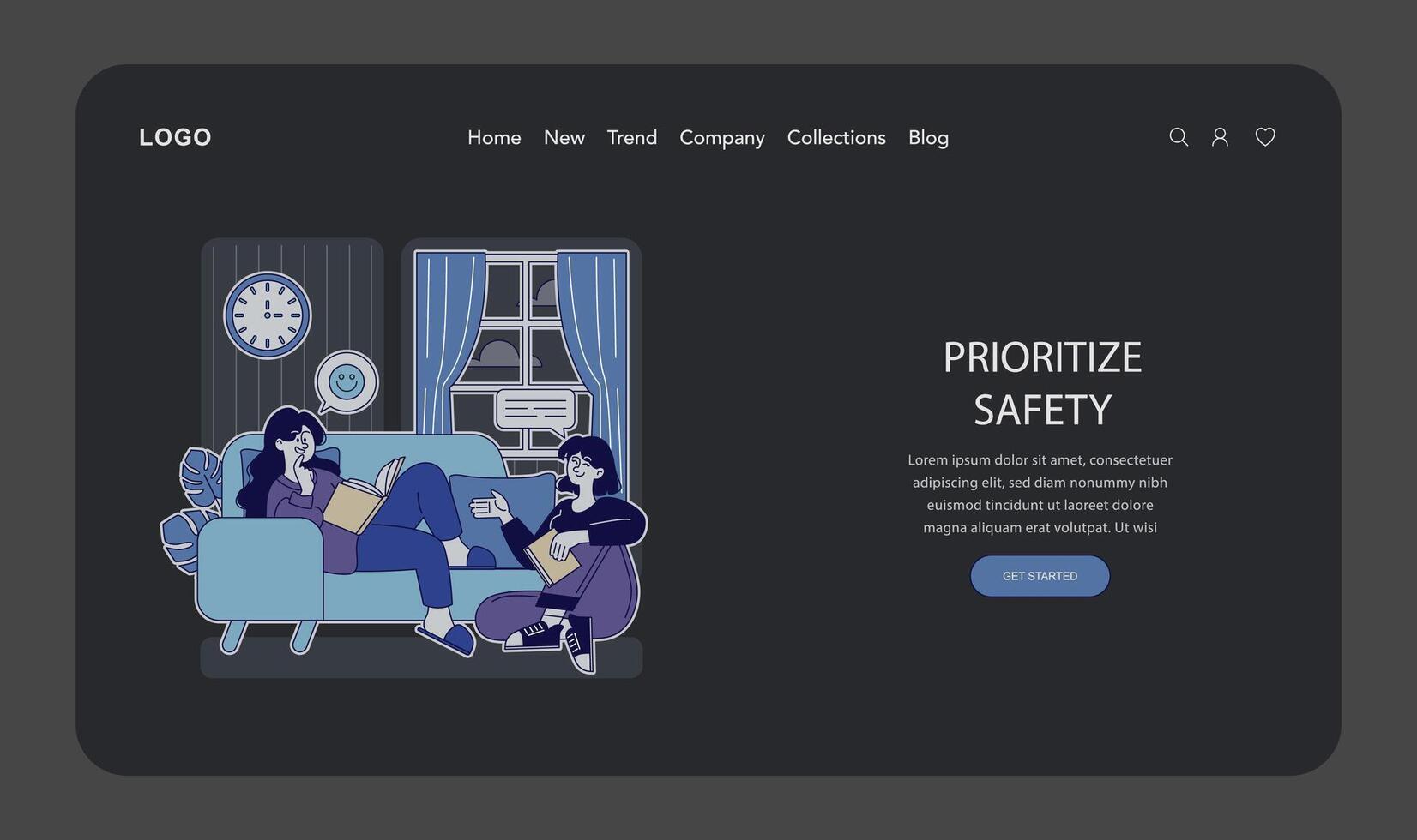 A Cozy and Inviting Home Scene that Prioritizes Both Safety and Maximum Comfort Levels vector