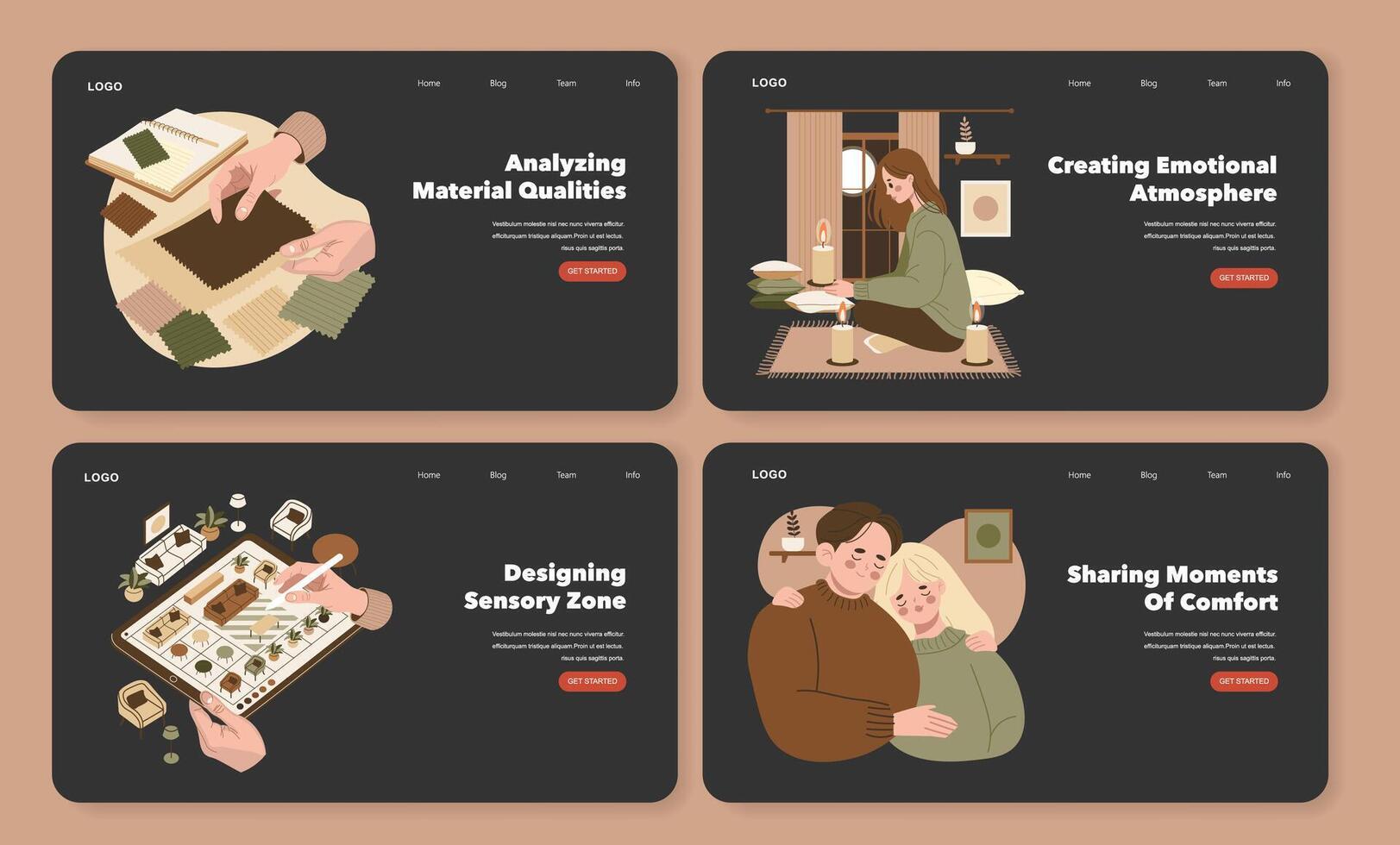 Designing inviting emotional spaces vector