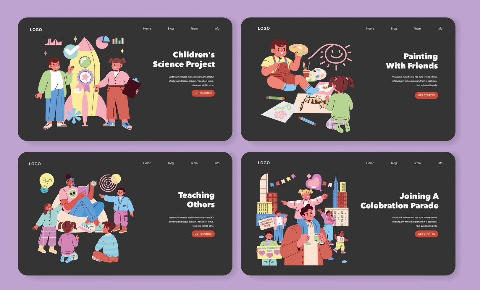 Children engaging in creative activities vector