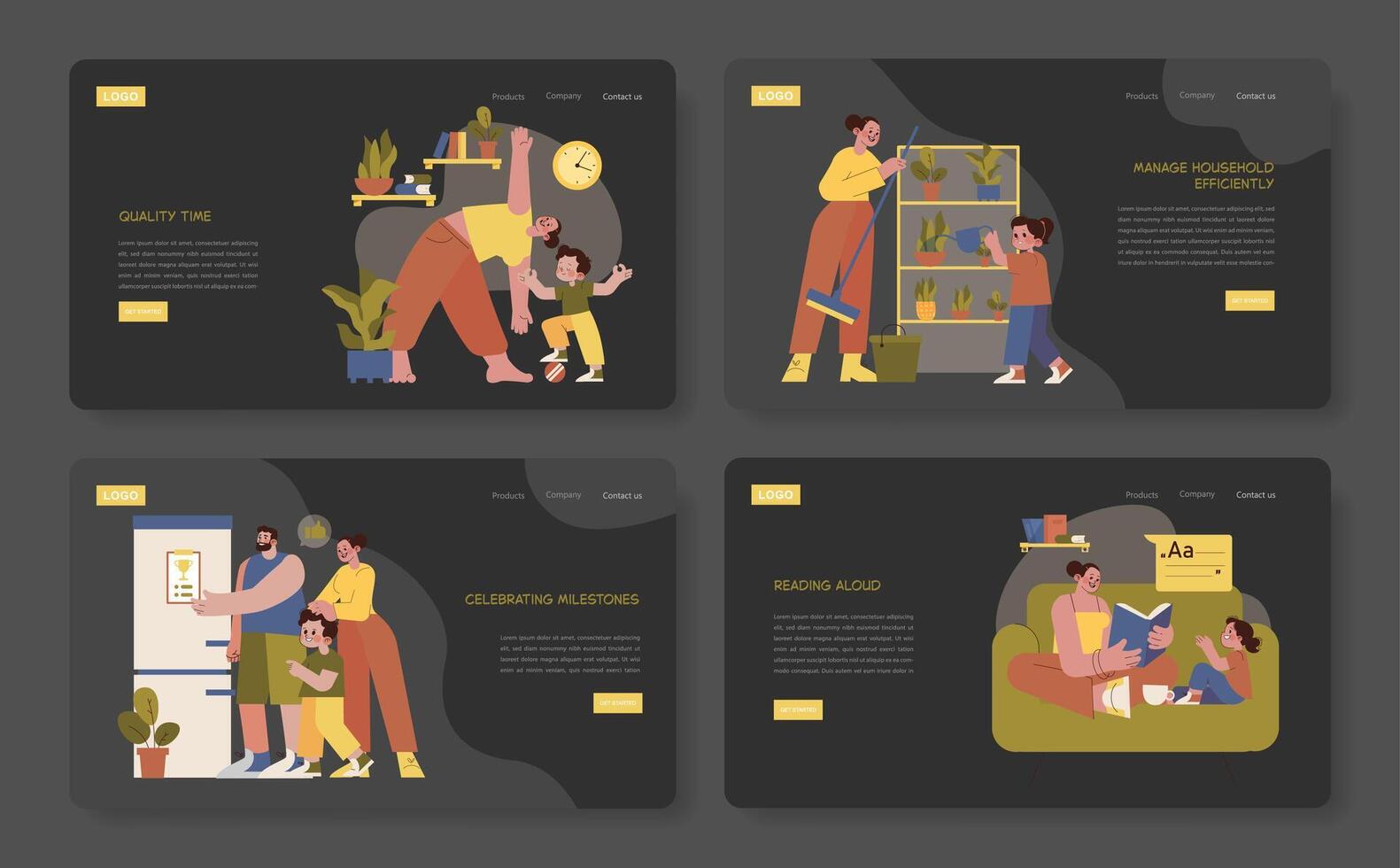 Family activities for quality time at home vector