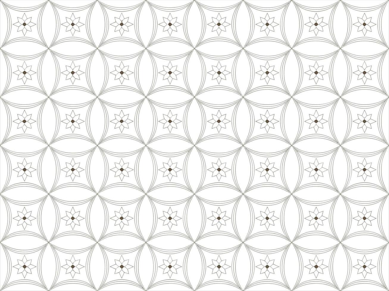 Elegant geometric pattern with stylized floral motifs and interlocking curves vector