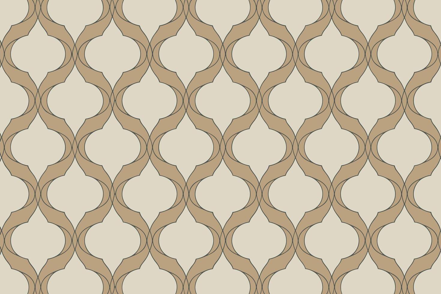 Elegant geometric quatrefoil pattern in beige and brown tones vector
