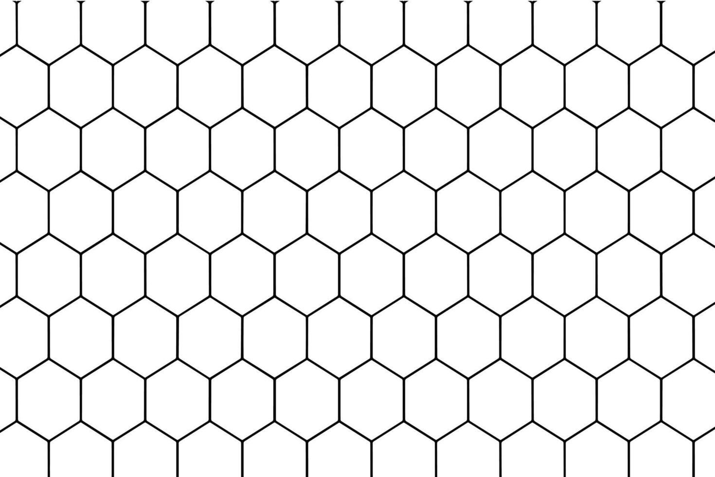 Seamless black hexagonal grid pattern on white background vector