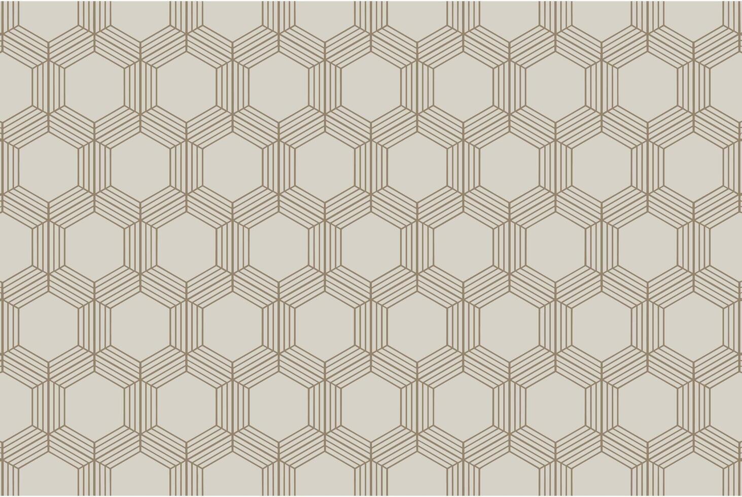 Geometric hexagonal pattern with subtle parallel lines and neutral background vector