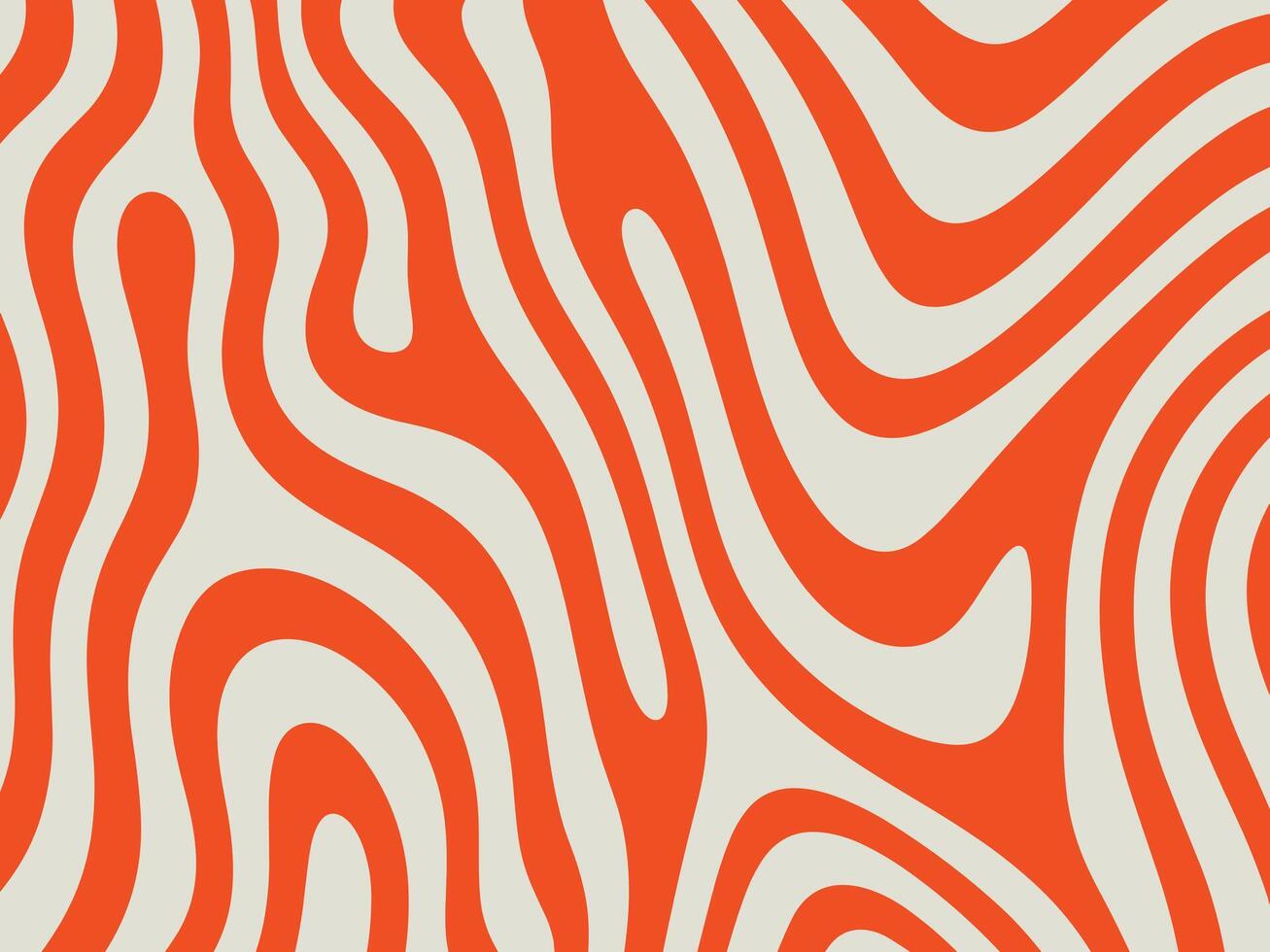 Abstract retro orange and beige wavy stripes pattern background vector