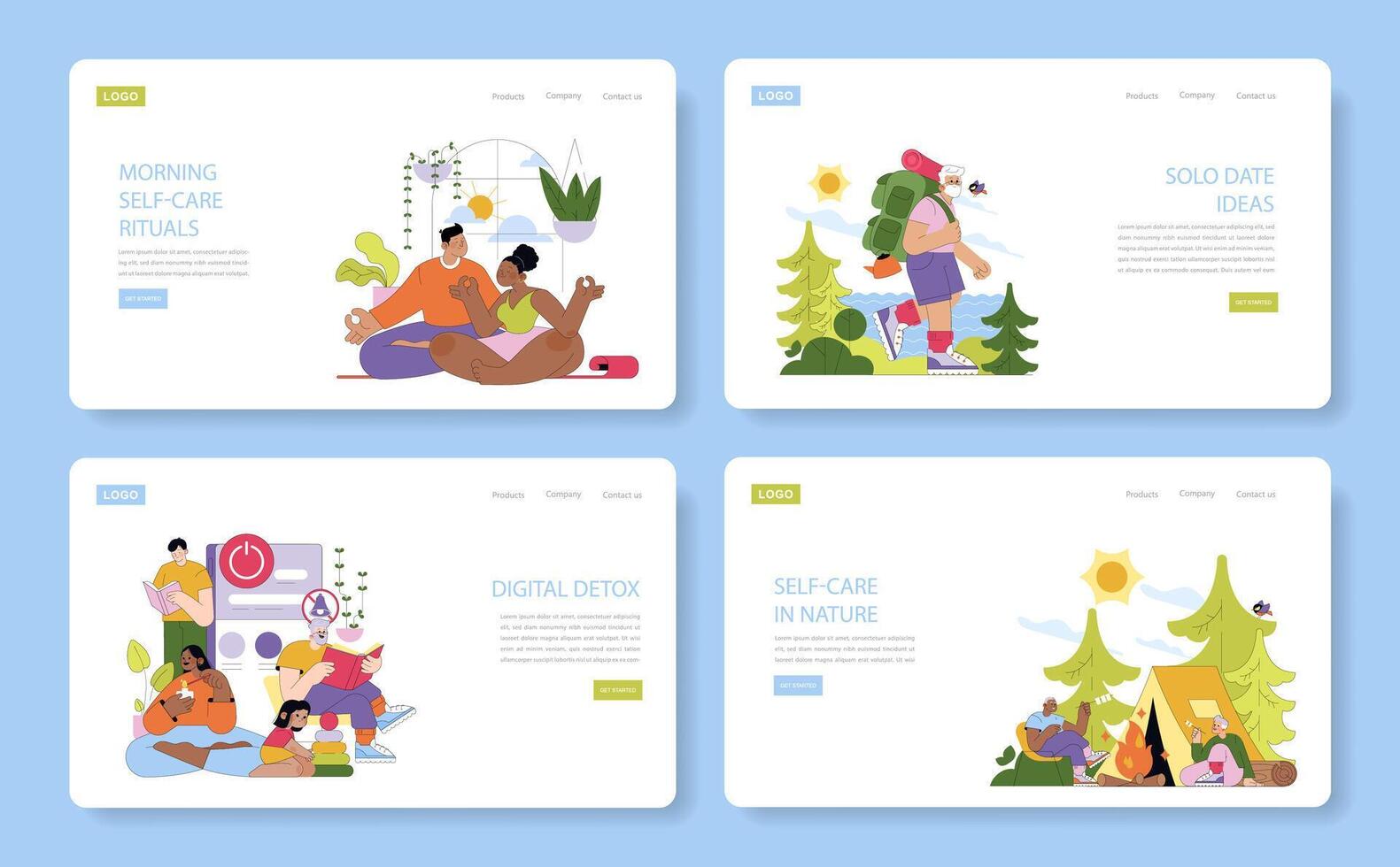 Self-care activities and wellness ideas vector