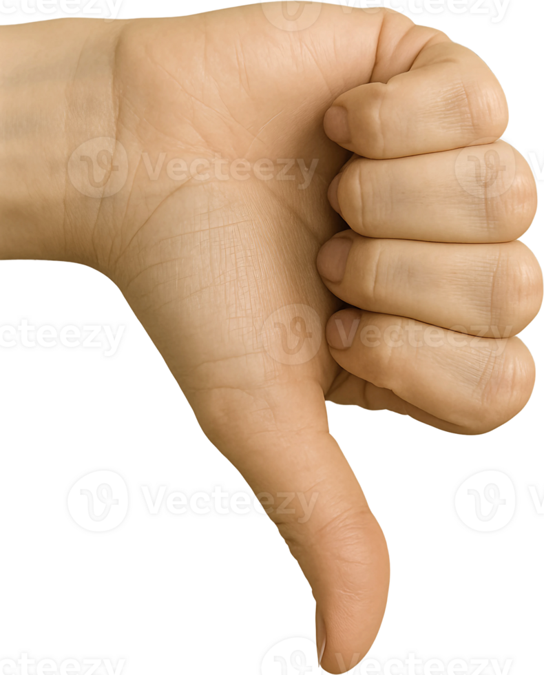 A thumb up sign is shown in a hand png