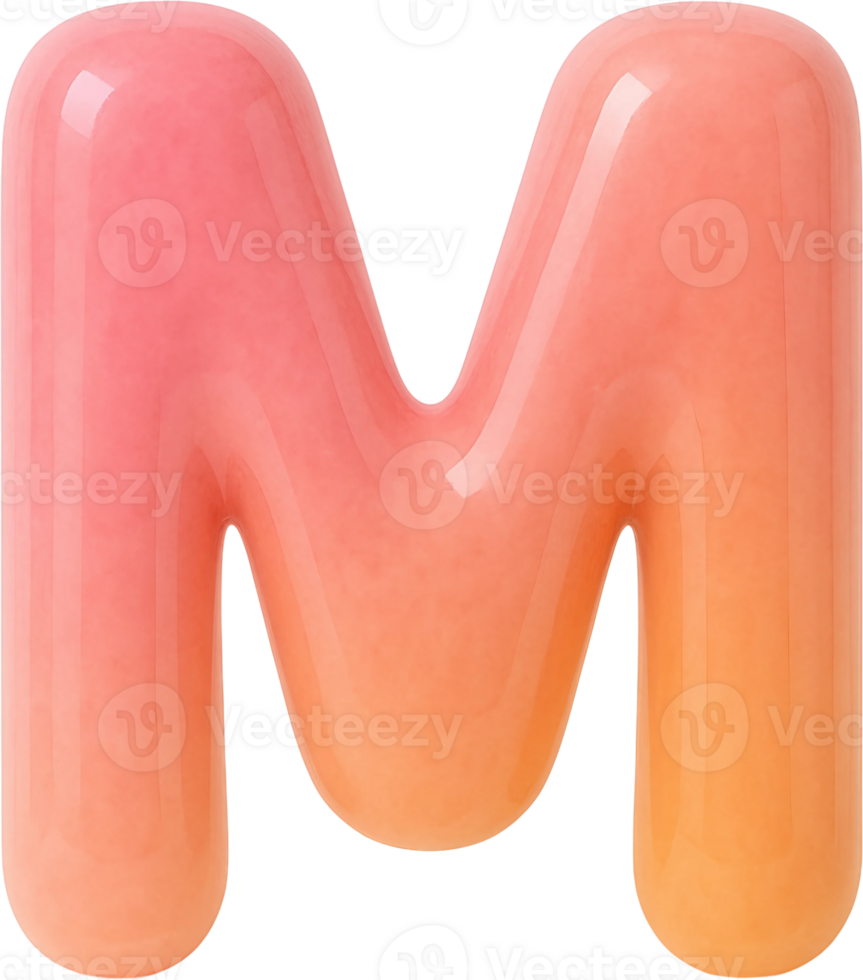 The letter m in pink and orange png