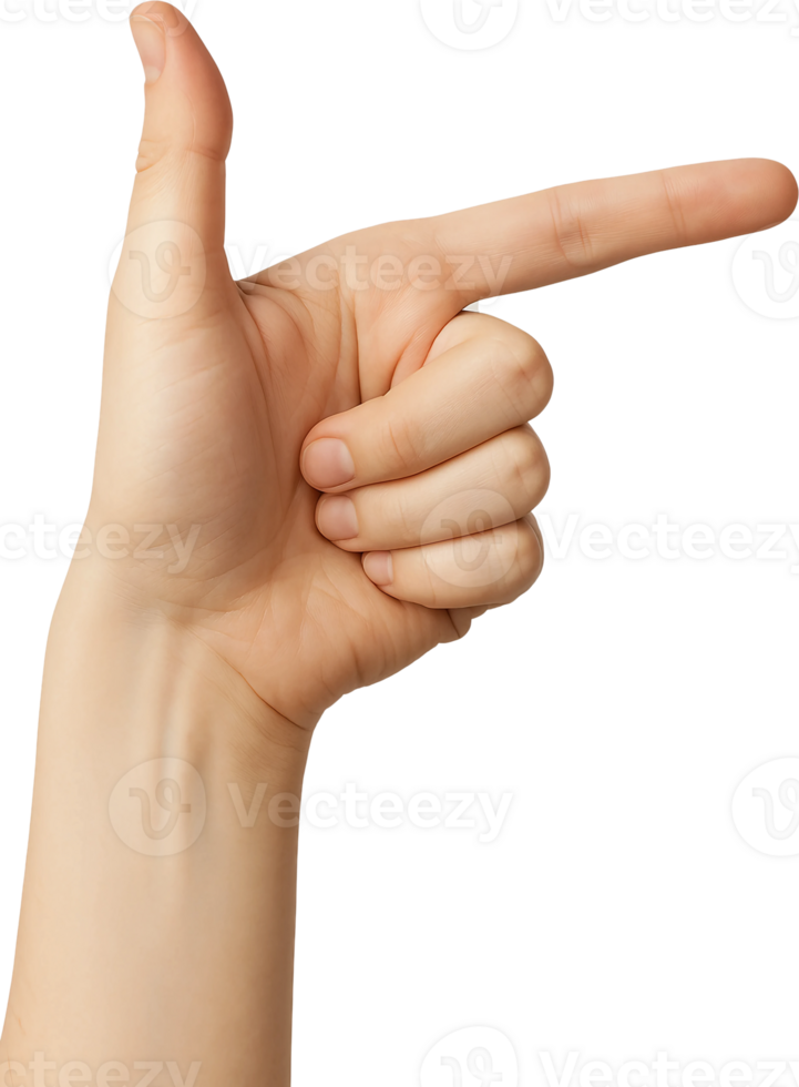 A hand pointing to the side with a finger png