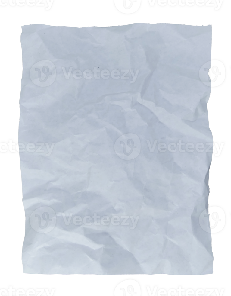 White crumpled paper on transparent background file png