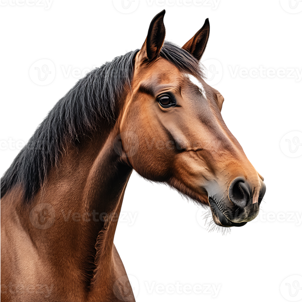 Beautiful Brown Horse Headshot Equestrian Photography png