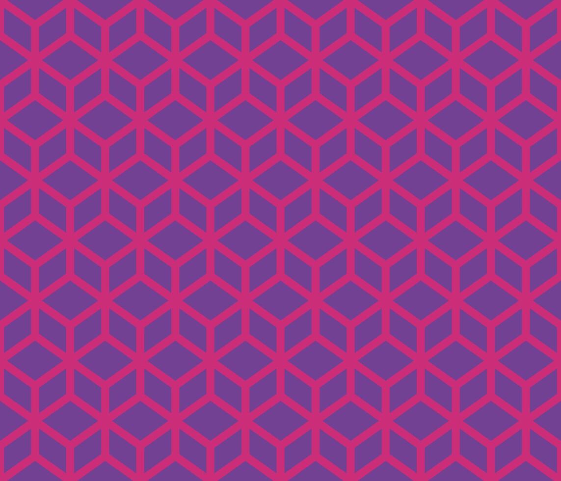 Purple geomatrical cubes with on grey background seamless pattern vector