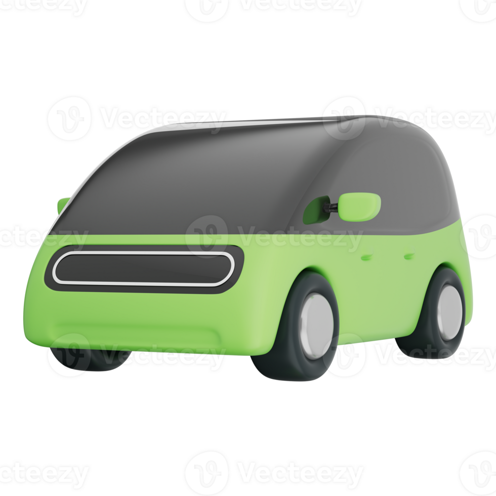 EV car, green, clean energy, electric car are featured in this 3d illustration of a futuristic vehicle with a modern look, eco concept. Transparent background makes it ideal for versatile design use. png