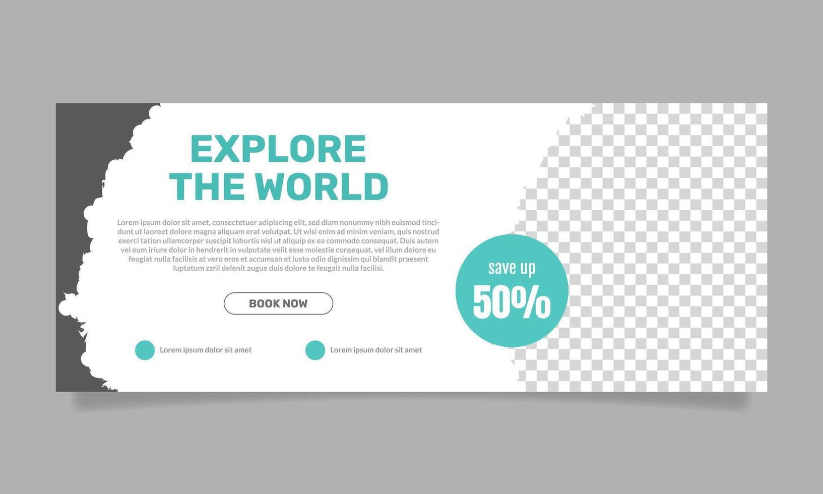 Travel and tour social media cover or web banner template vector