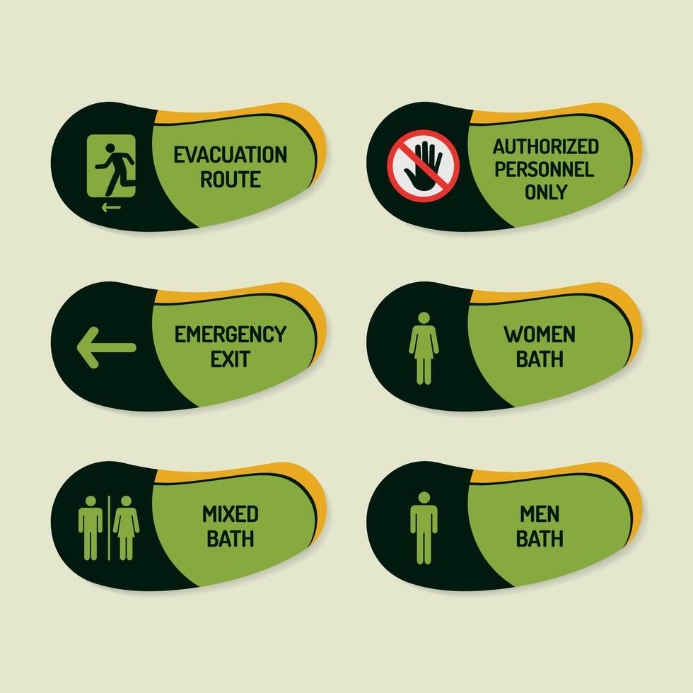 Modern signage template for public spaces in a minimalist style vector