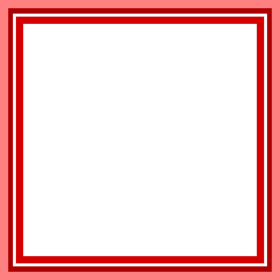 Square red frame blank border png