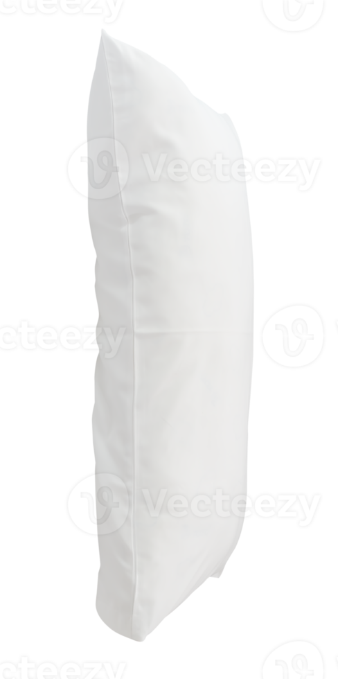 One white pillow after use in stack isolated with clipping path in file format png