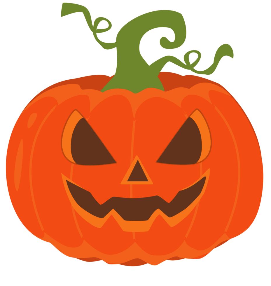 Scary pumpkin with glowing face png