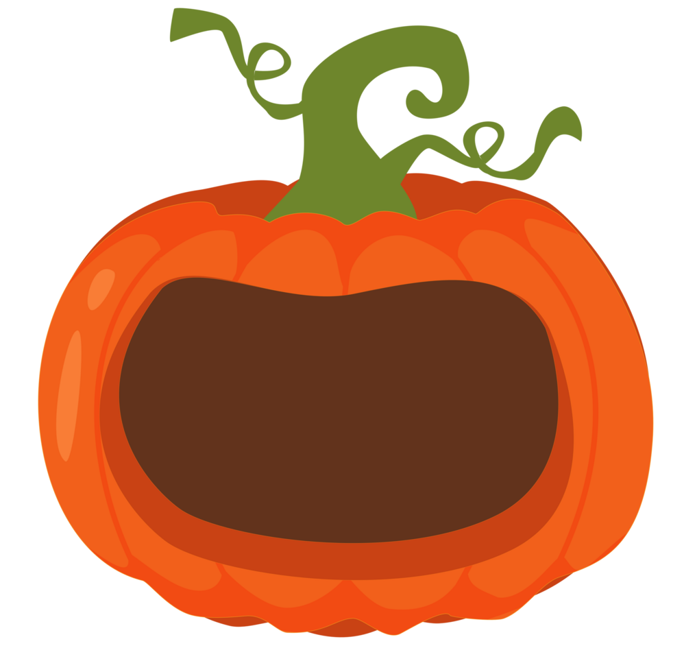 Simple orange pumpkin for Halloween png