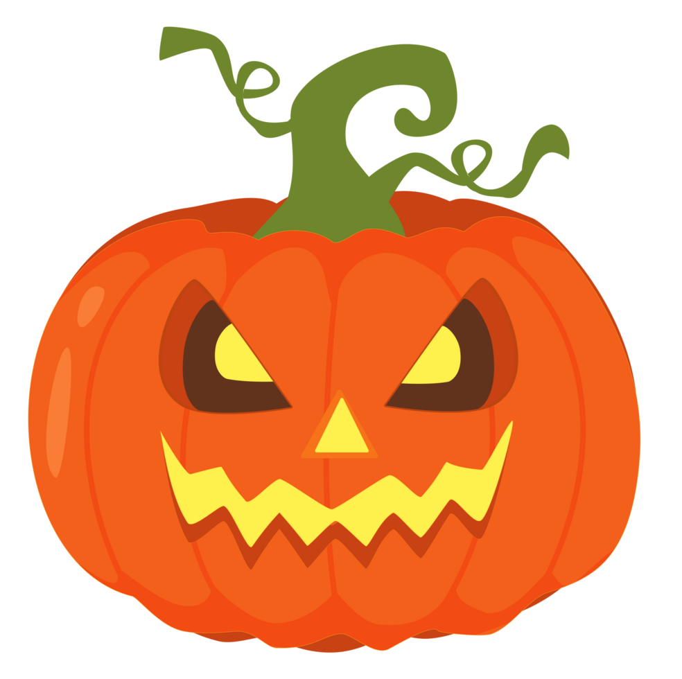 Scary pumpkin with glowing face. Perfect for Halloween decorations party png