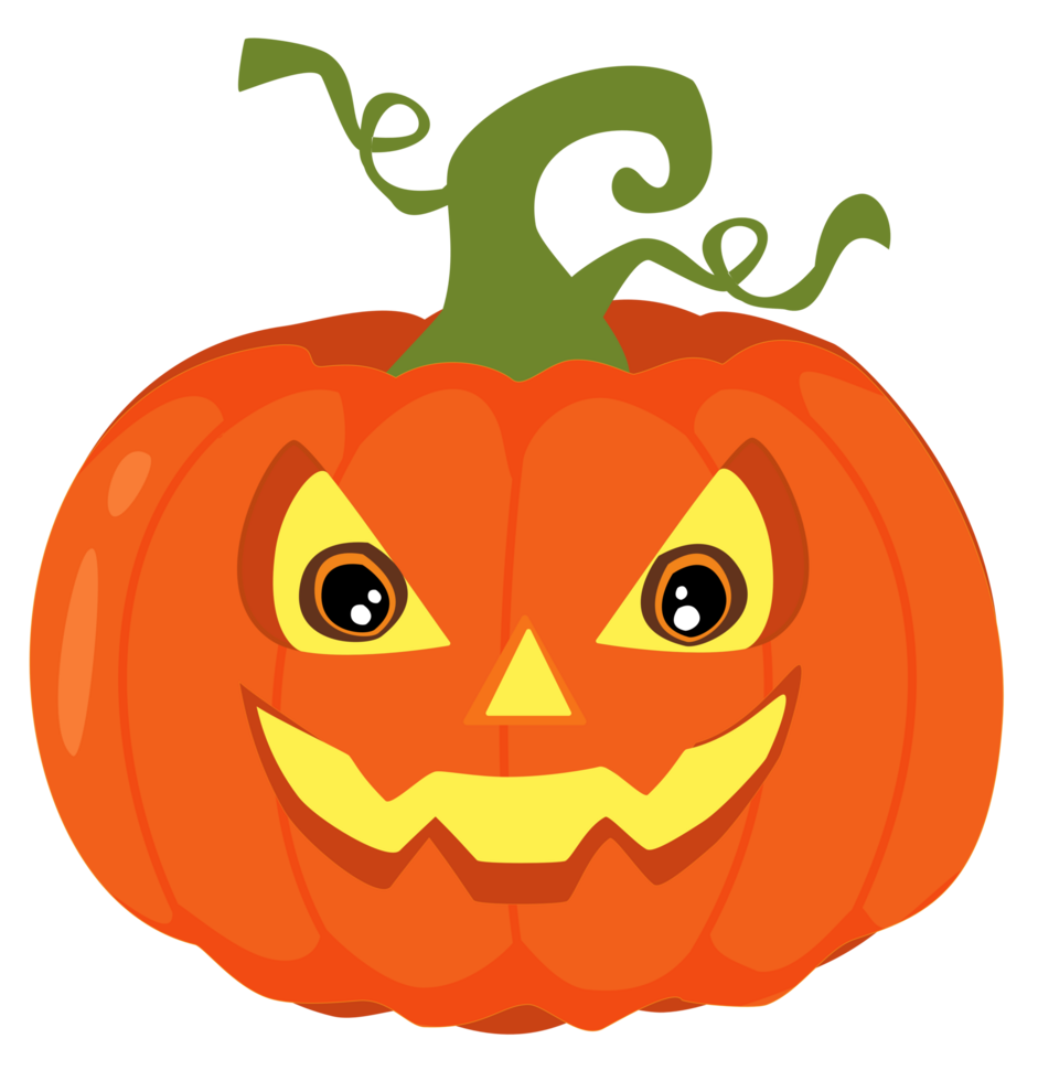 Scary pumpkin with glowing face. Perfect for Halloween decorations, party invites png