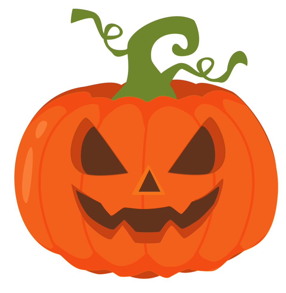 Scary pumpkin with glowing face. Perfect for Halloween png