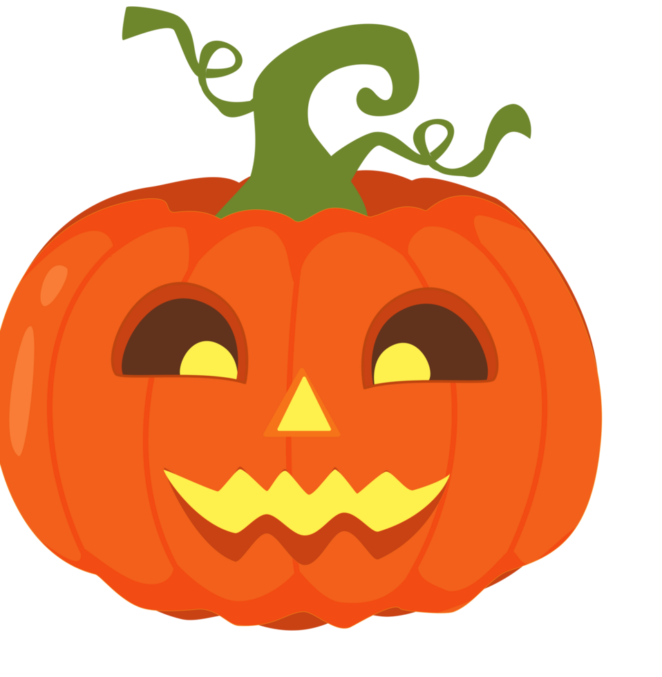 Scary pumpkin with glowing face. Perfect for Halloween decorations png