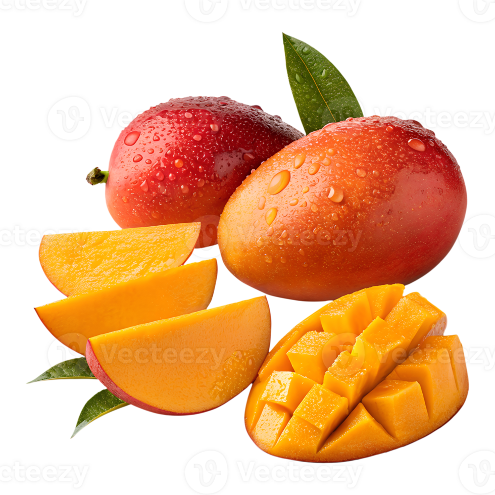 Sweet Yellow Mango Slice Transparent image png