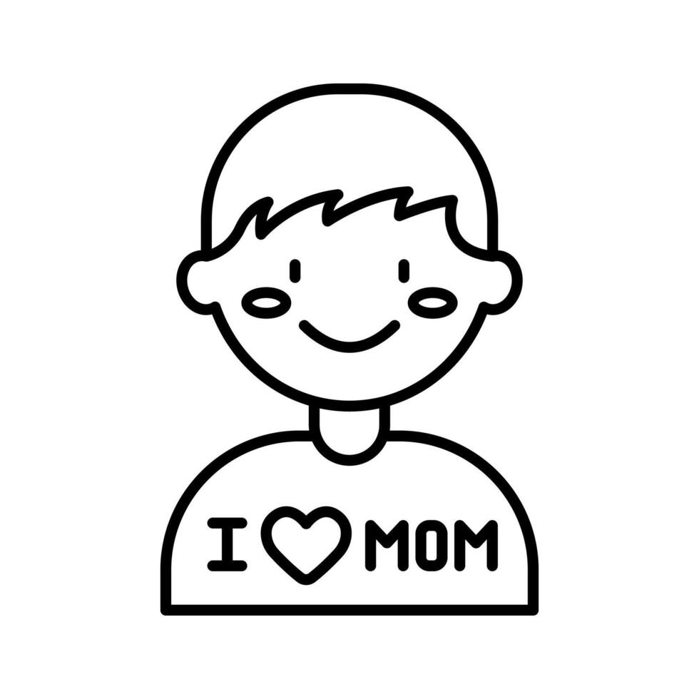 Lineart Icon i love mom for festive cards invitations and social media vector