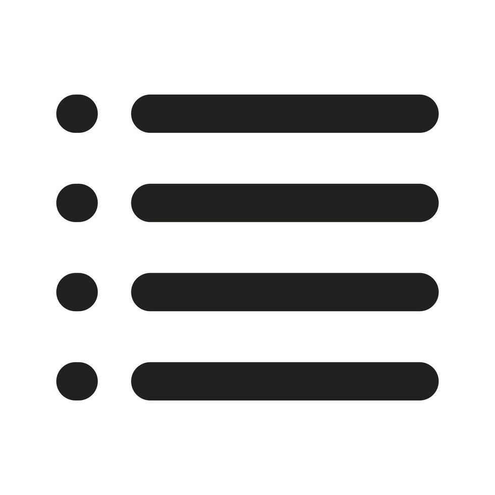 Lineart Icon list. Typographic and Paragraph Tools for UI, Apps, and Web Design. vector