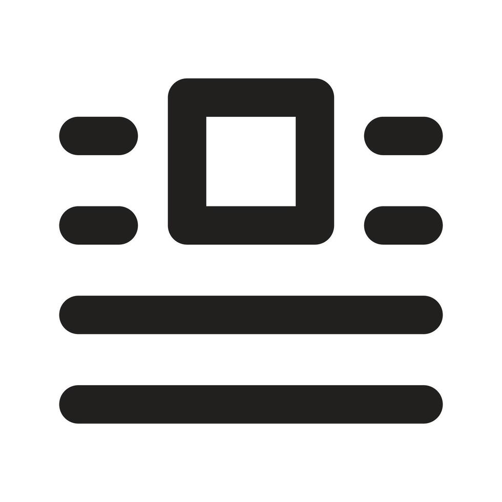 Lineart Icon center document layout. Typographic and Paragraph Tools for UI, Apps, and Web Design. vector