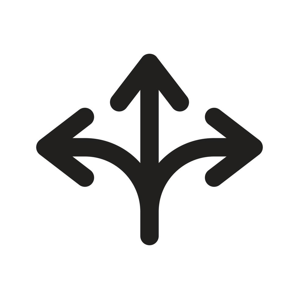 Crossroad Navigation Lineart Icon vector