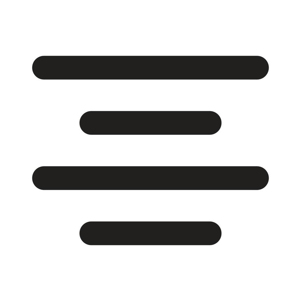 Lineart Icon center alignment. Typographic and Paragraph Tools for UI, Apps, and Web Design. vector