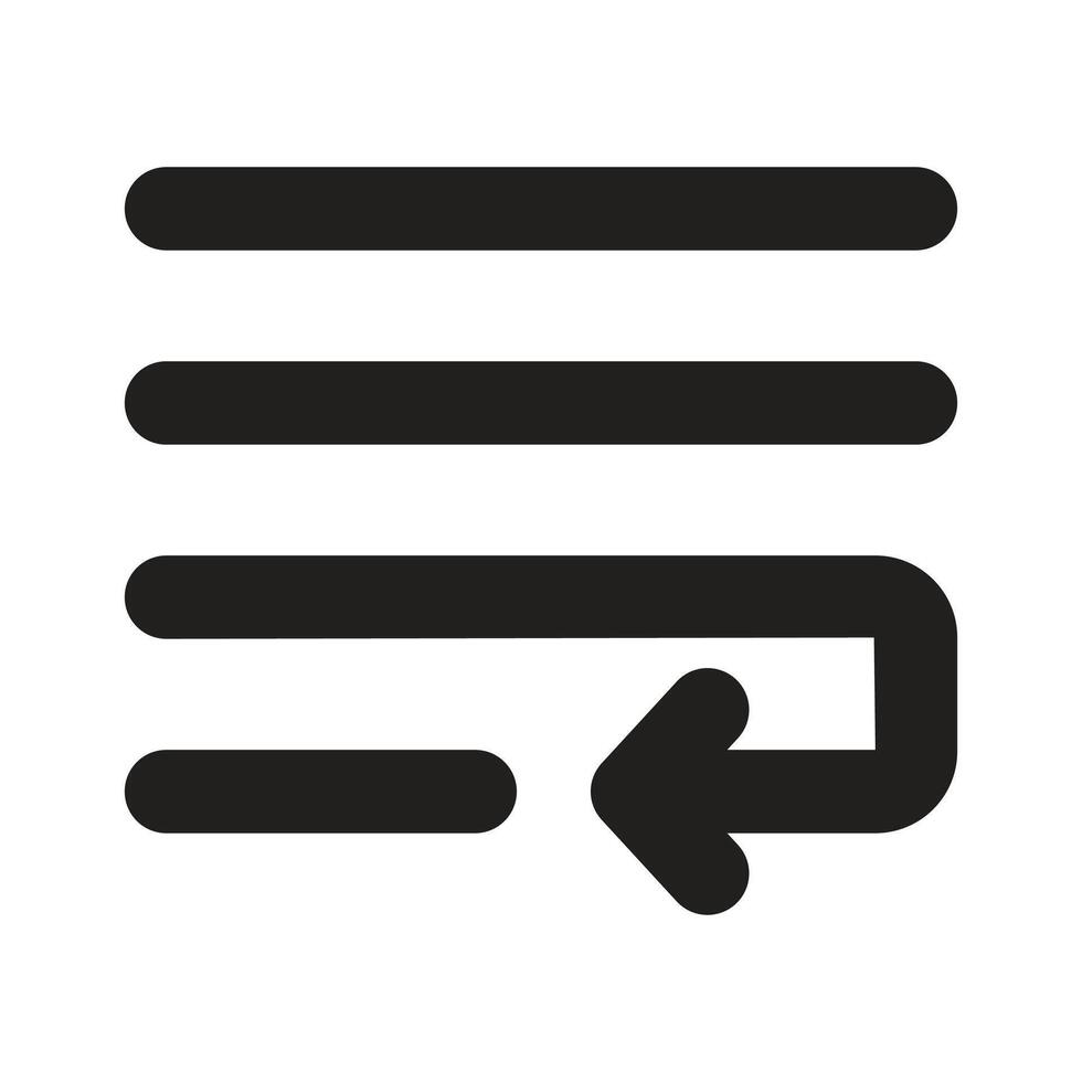 Lineart Icon wrap text. Typographic and Paragraph Tools for UI, Apps, and Web Design. vector